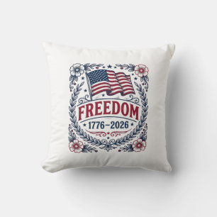 Vrijheid 1776 Patriottische Vintage Vlag Bloem Shi Kussen
