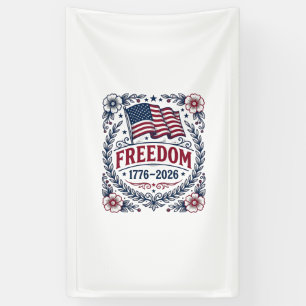 Vrijheid 1776 Patriottische Vintage Vlag Bloem Shi Spandoek