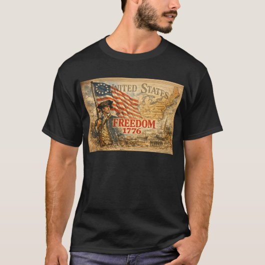 vrijheid 1776 t-shirt (Voorkant)