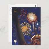 Vrijheid 2.000' Vrijheidsbeeld Waterverf Briefkaart (Voorkant / Achterkant)