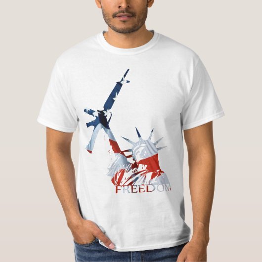 Vrijheid - 2de wijziging in rood, wit en blauw t-shirt (Voorkant)