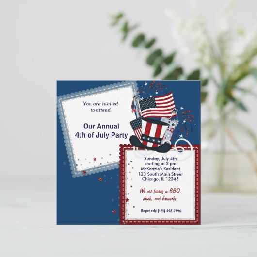 Vrijheid 4 juli kaart (Staand voorkant)