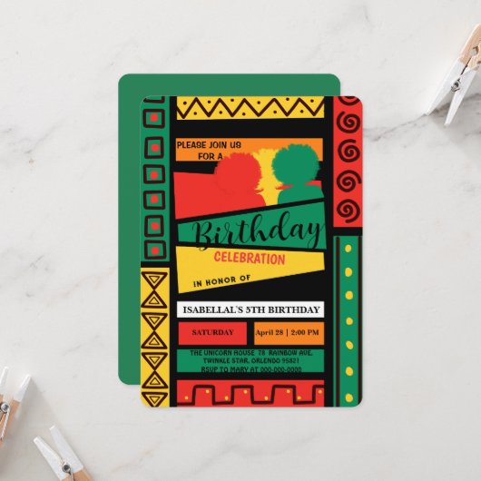 Vrijheid afro zwarte geschiedenis maand Verjaardag Kaart (Voorkant / Achterkant in situ)