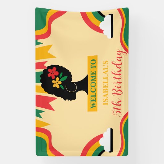 Vrijheid afro zwarte geschiedenis maand Verjaardag Spandoek (Verticaal)