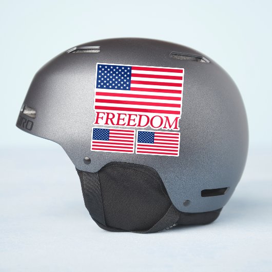 Vrijheid Amerikaanse vlag Decal Set van 3 Sticker (Helm Zijkant)