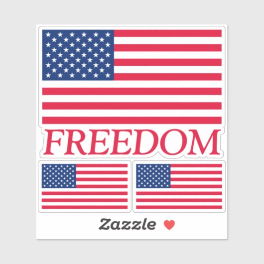 Vrijheid Amerikaanse vlag Decal Set van 3 Sticker (Vel)
