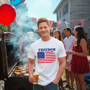 Vrijheid Amerikaanse vlag met straaljager vliegtui T-shirt