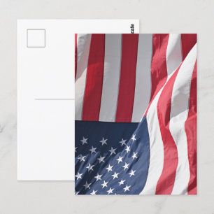 Vrijheid Amerikaanse vlag zwaaien in de wind Briefkaart