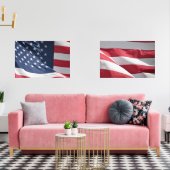 Vrijheid Amerikaanse vlag zwaaien in de wind Muurkunst Sets (Woonkamer)
