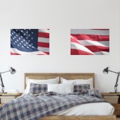 Vrijheid Amerikaanse vlag zwaaien in de wind Muurkunst Sets (Slaapkamer)