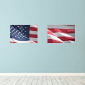 Vrijheid Amerikaanse vlag zwaaien in de wind Muurkunst Sets (Houten vloer)