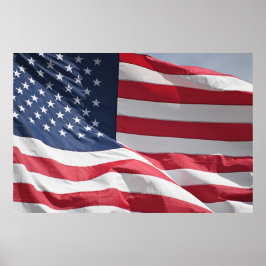 Vrijheid Amerikaanse vlag zwaaien in de wind Poster