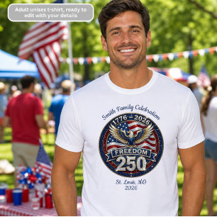 Vrijheid Amerika's 250e verjaardag Patriotisch T-shirt