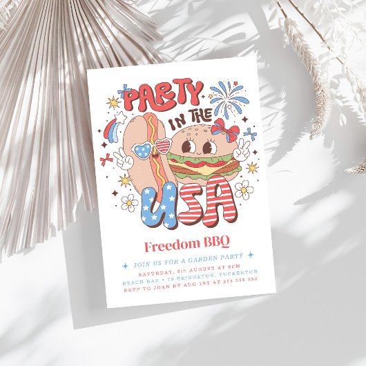 Vrijheid BBQ 4 juli Feest Kaart