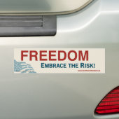 Vrijheid.  Bedenk het risico! -Bumpersticker Bumpersticker (Op auto)