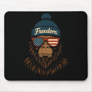 Vrijheid bigfoot usa zonnebril beanie patriottisch muismat