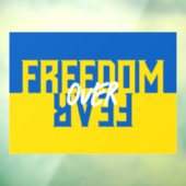 Vrijheid boven angst steunt Oekraïne Raamsticker (Vel 3)