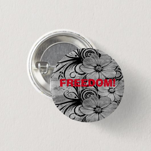 Vrijheid! Button. Ronde Button 3,2 Cm (Voorkant /achterkant)