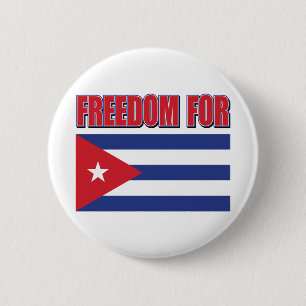 Vrijheid Cuba Cubaanse vlag Ronde Button 5,7 Cm