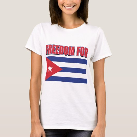 Vrijheid Cuba Cubaanse vlag T-shirt (Voorkant)