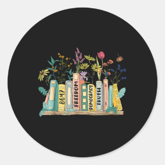 Vrijheid Democratie & Waarheid 8647 Retro Boek Ronde Sticker