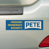Vrijheid. Democratie. Veiligheid. #PeteForAmerica Bumpersticker (Op auto)