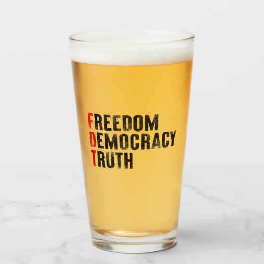 Vrijheid Democratie Waarheid Glas (Voorkant gevuld)