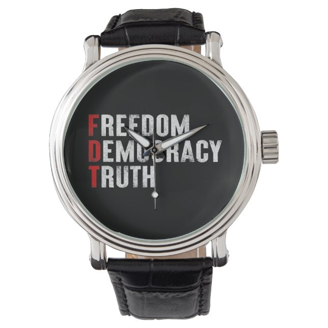 Vrijheid Democratie Waarheid Horloge (Voorkant)