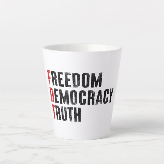 Vrijheid Democratie Waarheid Latte Mok (Voorkant)