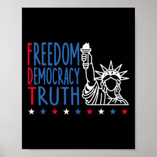 Vrijheid Democratie Waarheid Patriottische Usa Vla Poster