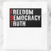 Vrijheid Democratie Waarheid Rechthoekige Sticker (Tas)