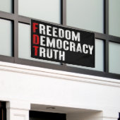 Vrijheid Democratie Waarheid Spandoek (Buitenkant Gebouw)