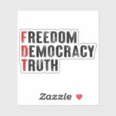 Vrijheid Democratie Waarheid Sticker (Vel)