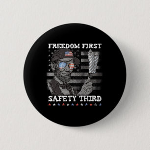 Vrijheid Eerst Veiligheid Derde Vuurwerk 4 juli Li Ronde Button 5,7 Cm