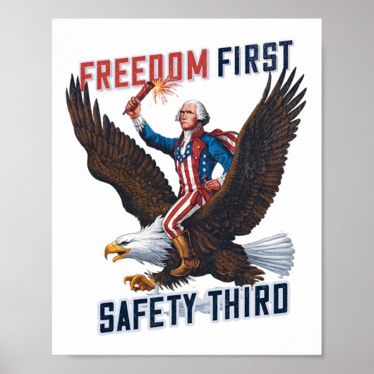 Vrijheid Eerste Veiligheid Derde 4de juli Patriott Poster (Voorkant)