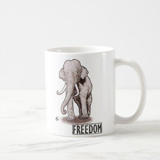 "Vrijheid" Elephant Coffee-Mok Koffiemok (Rechts)