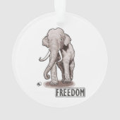 "Vrijheid" Elephant-kerstversiering Ornament (achterkant)