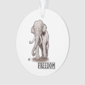 "Vrijheid" Elephant-kerstversiering Ornament (voorkant)