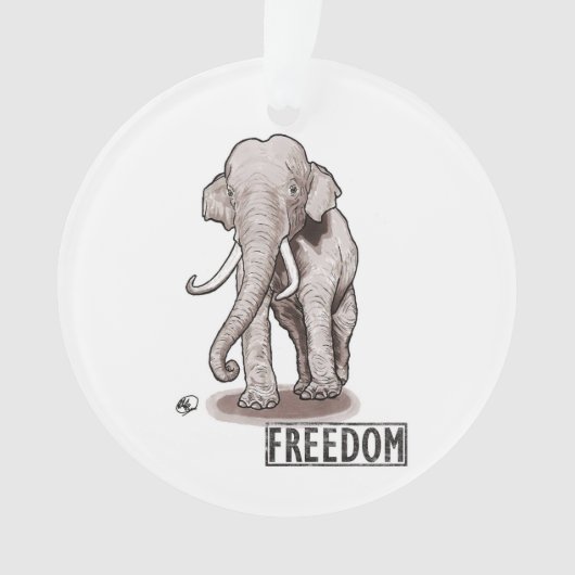 "Vrijheid" Elephant-kerstversiering Ornament (voorkant)