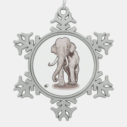 "Vrijheid" Elephant Snowflake Ornament (Voorkant)