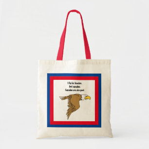 Vrijheid en Cupcakes Amerikaanse Stekelarend Carto Tote Bag