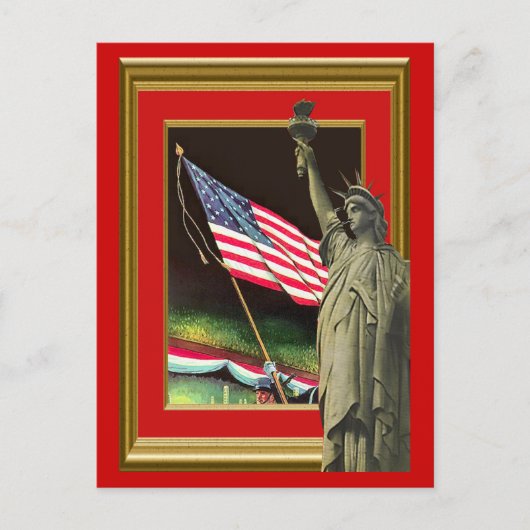Vrijheid en de vlag briefkaart (Voorkant)