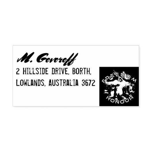 Vrijheid en eerlijkheid rubberstempel (Afrduk)