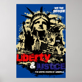 Vrijheid en gerechtigheid. Statue Of Liberty. US-P Poster