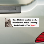Vrijheid en gerechtigheid voor de meesten bumpersticker (Op auto)