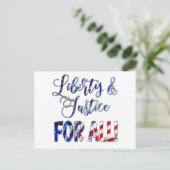 Vrijheid en gerechtigheid voor iedereen briefkaart (Staand voorkant)