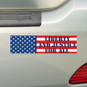 Vrijheid en gerechtigheid voor iedereen bumpersticker (Op auto)