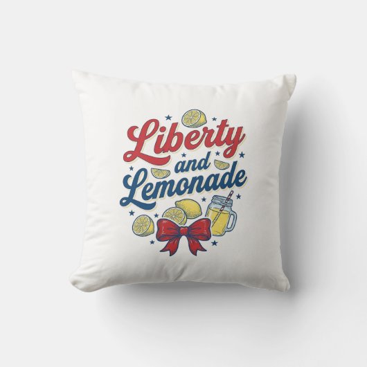 Vrijheid en limonade Patriottisch citroen vector s Kussen (Voorkant)