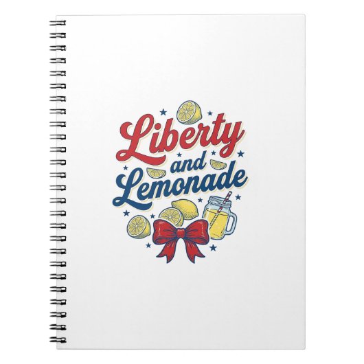 Vrijheid en limonade Patriottisch citroen vector s Notitieboek (Voorkant)