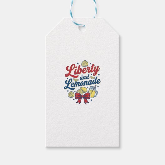 Vrijheid en Limonade Patriottisch Limoen Vector T- Cadeaulabel (Voorkant)
